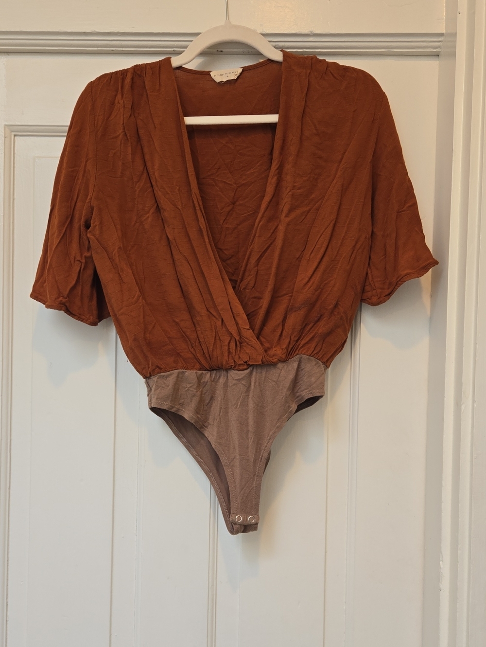 Women’s Rust Brown Wrap Bodysuit - El Clóset De Mi Hermana